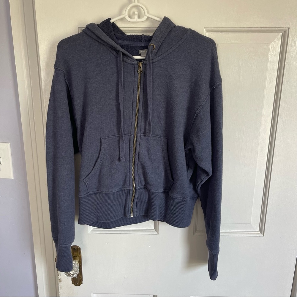 Navy Aerie Cropped Zip Up